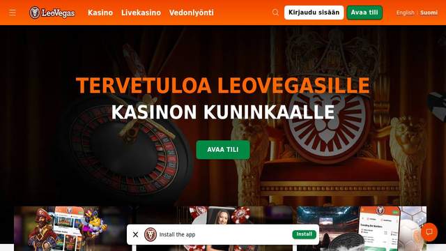 LeoVegas casino screenshot